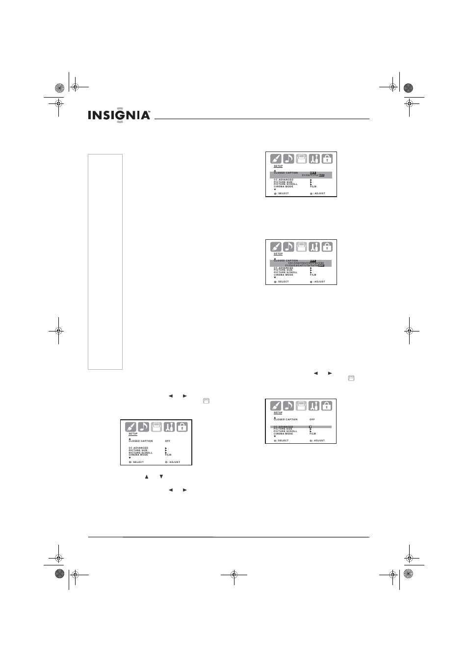 Personnalisation des sous-titres codés | Insignia NS-30HTV User Manual | Page 52 / 88
