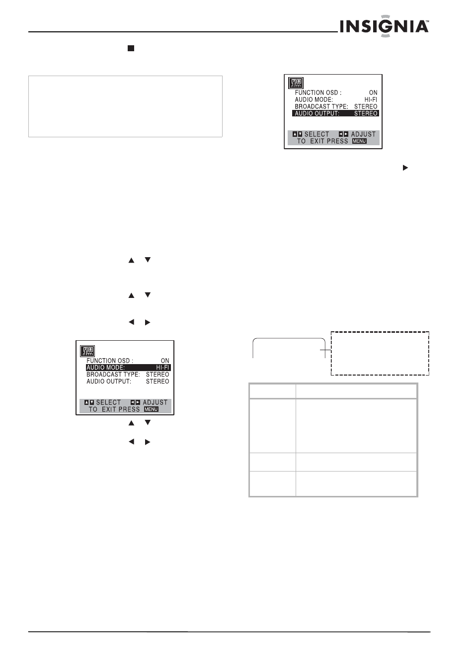 Sistemas de vhs hi-fi estéreo o transmisiones mts | Insignia NS-H3005 User Manual | Page 101 / 116