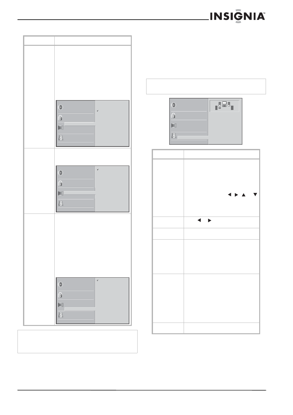 Picture menu, Speaker setup, Menu description | Insignia NS-H3005 User Manual | Page 19 / 116