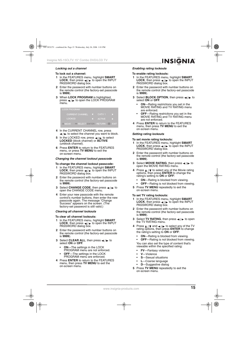 Insignia NS-15cltv User Manual | Page 14 / 69