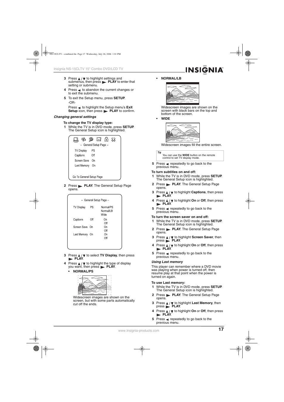 Insignia NS-15cltv User Manual | Page 16 / 69