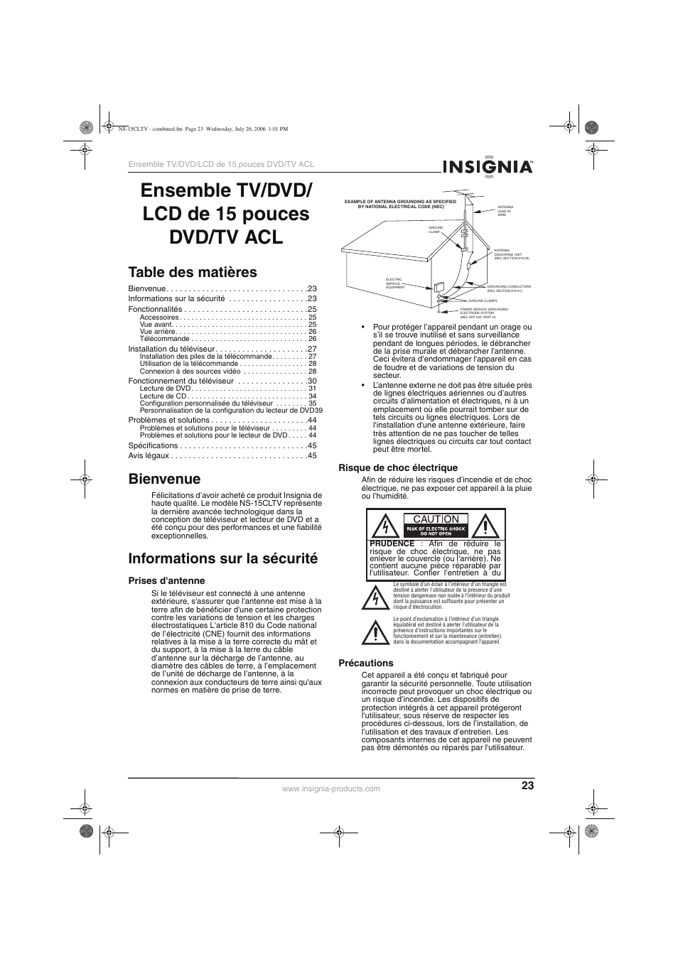 Insignia NS-15cltv User Manual | Page 22 / 69