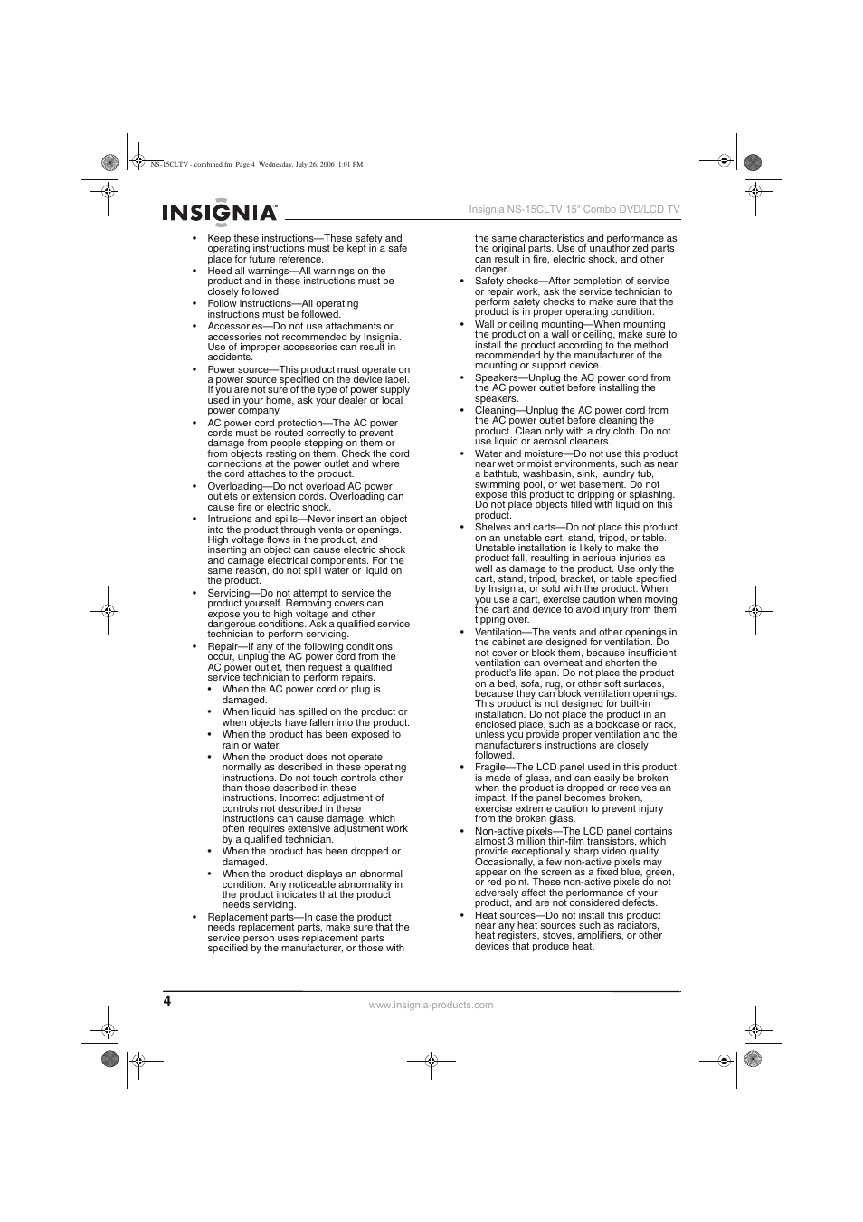 Insignia NS-15cltv User Manual | Page 3 / 69