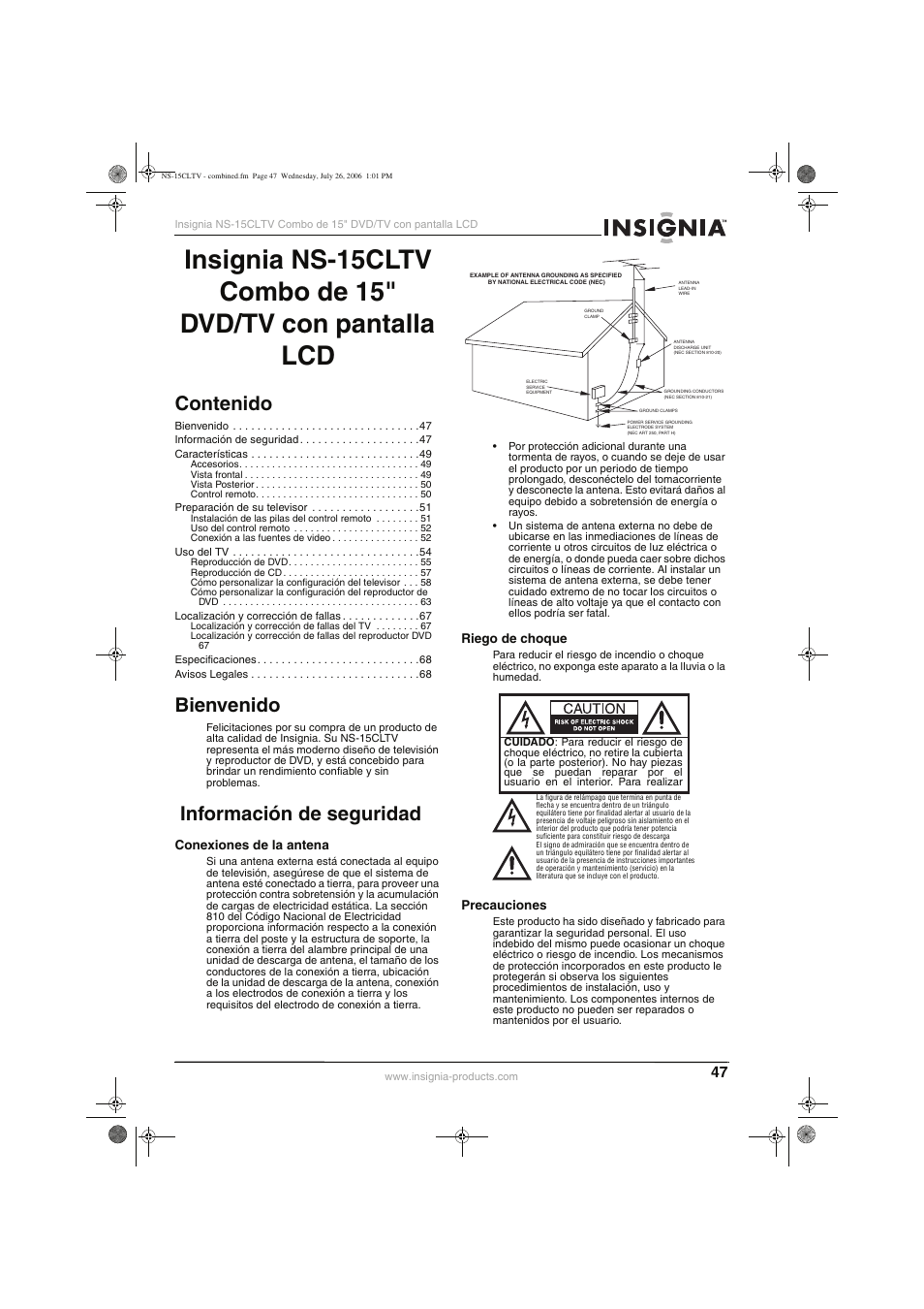 Insignia NS-15cltv User Manual | Page 46 / 69