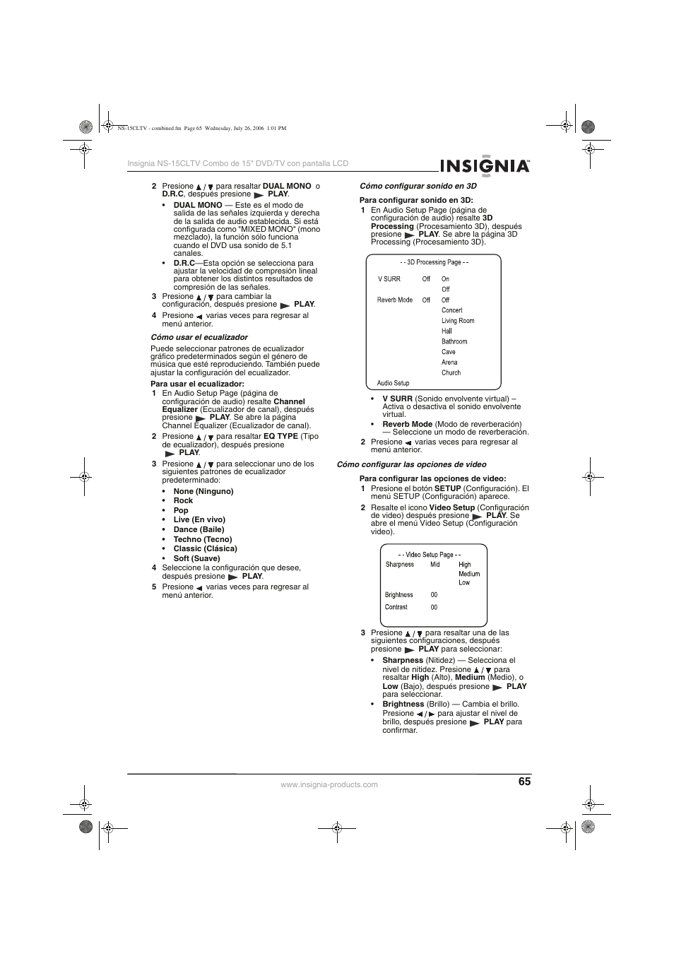 Insignia NS-15cltv User Manual | Page 64 / 69