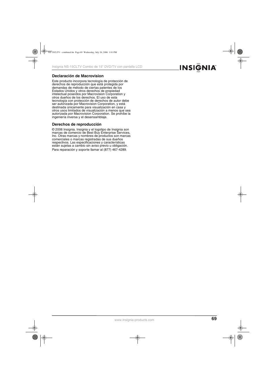 Insignia NS-15cltv User Manual | Page 68 / 69