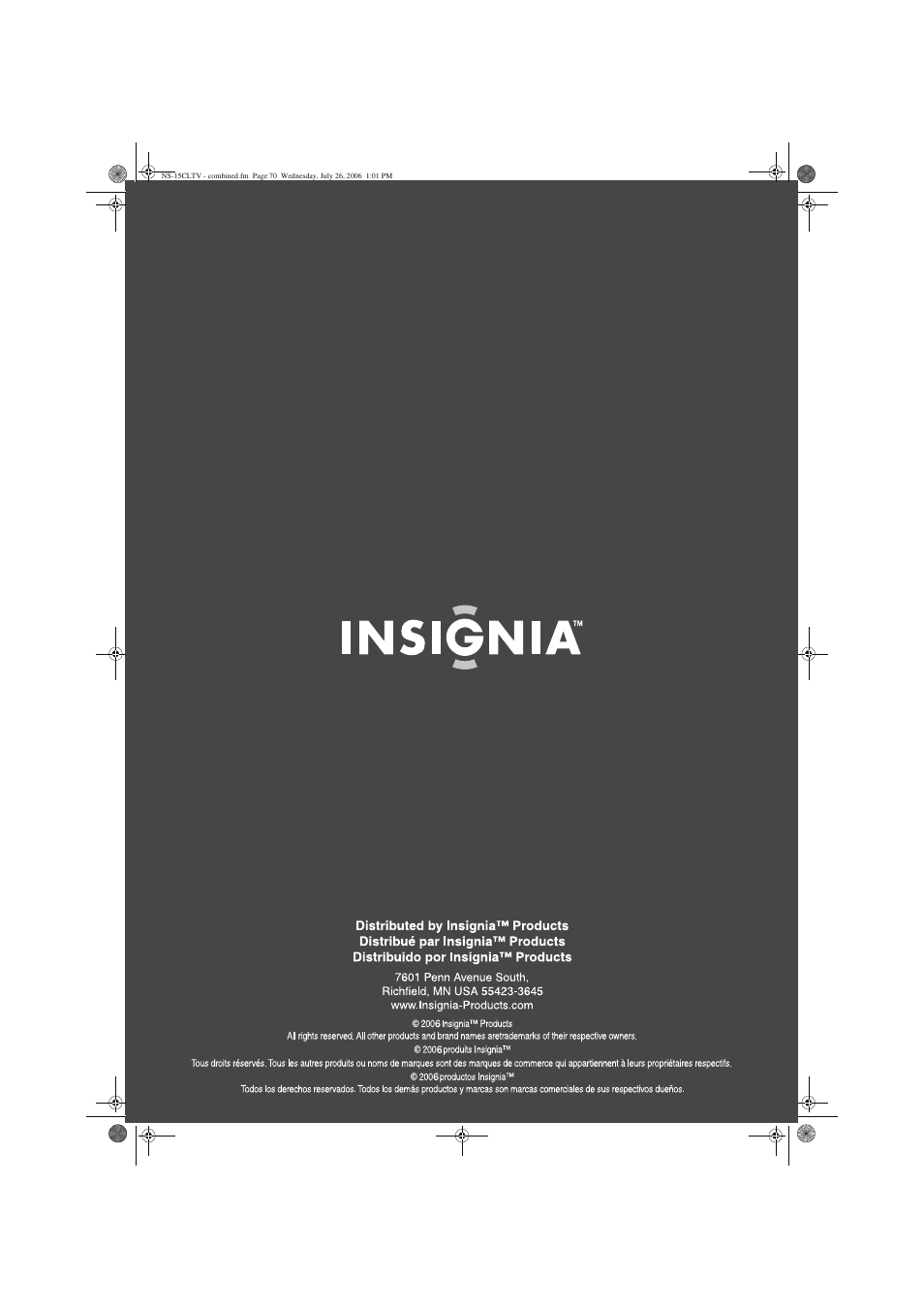 Insignia NS-15cltv User Manual | Page 69 / 69