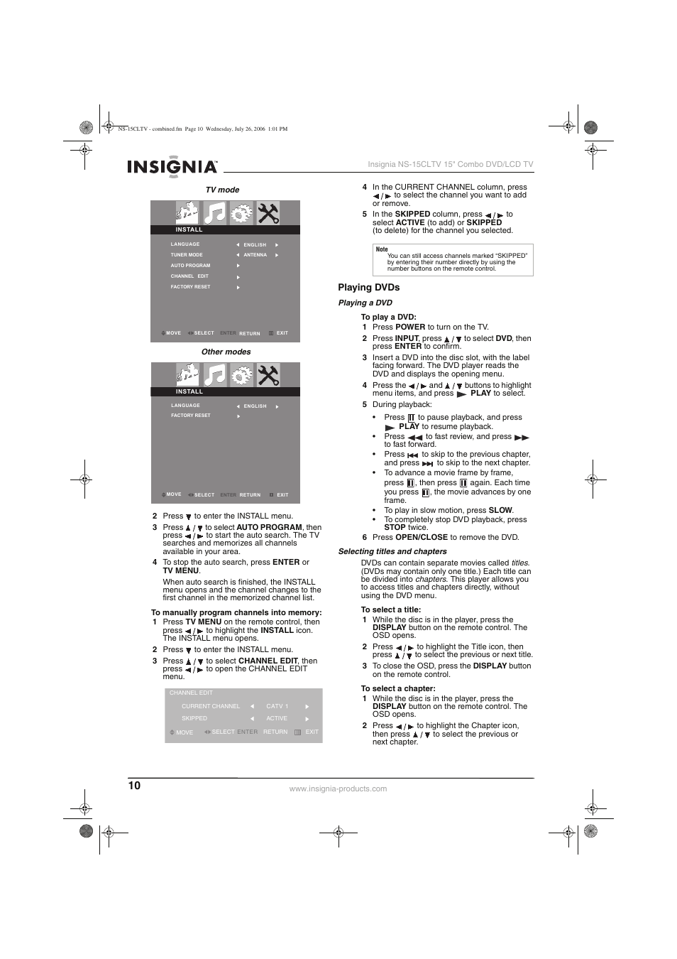 Insignia NS-15cltv User Manual | Page 9 / 69
