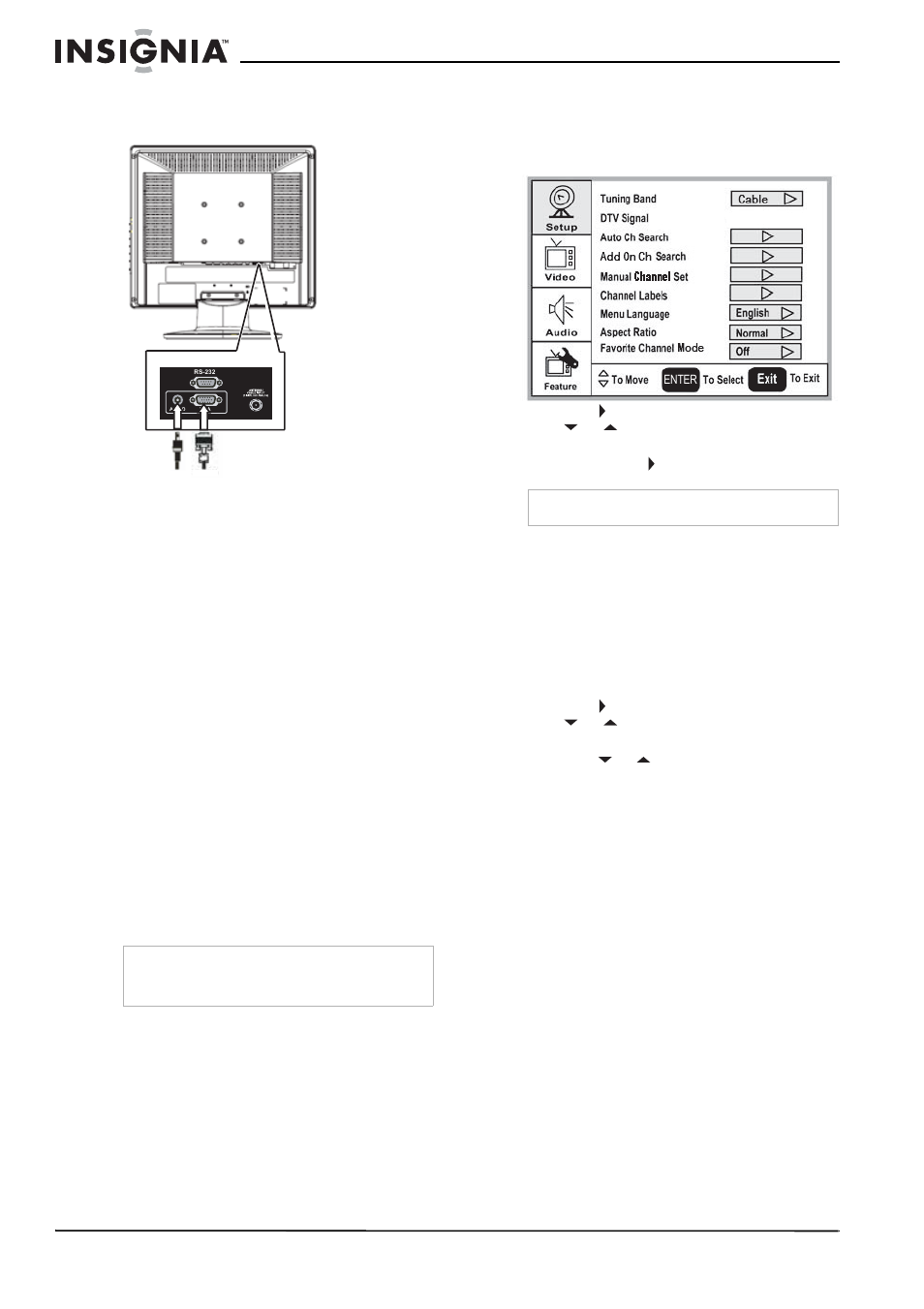 Using your tv, Turning your tv on and off, To turn your tv on and off | Selecting the tv signal source, To select the tv signal source, Setting up the channel list, Automatically setting up channels, To automatically set up the channel list, To add or delete channels, Changing channels | Insignia NS-LCD15 User Manual | Page 8 / 50