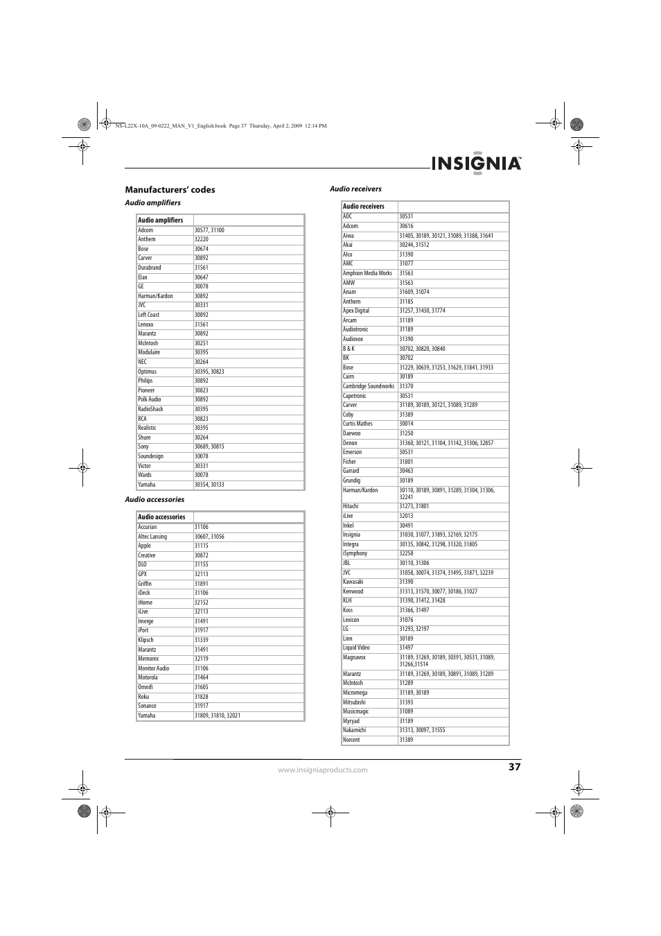 Insignia NS-L22X-10A User Manual | Page 41 / 60