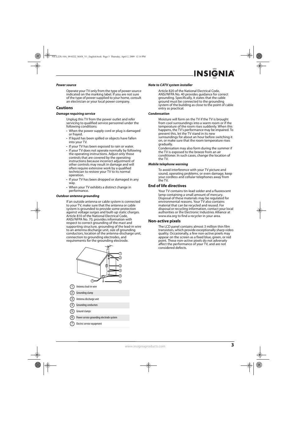 Insignia NS-L22X-10A User Manual | Page 7 / 60