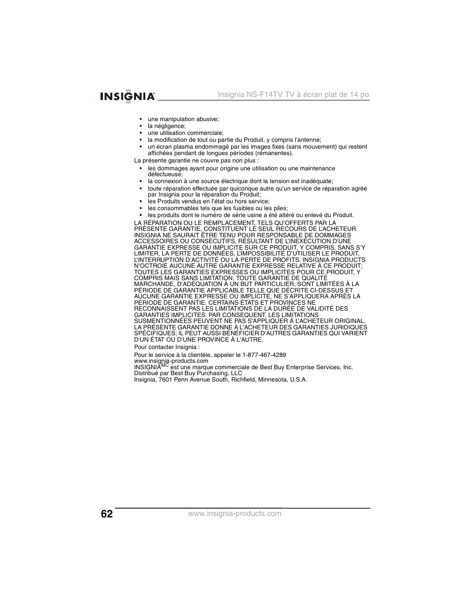 Insignia NS-F14TV User Manual | Page 62 / 94