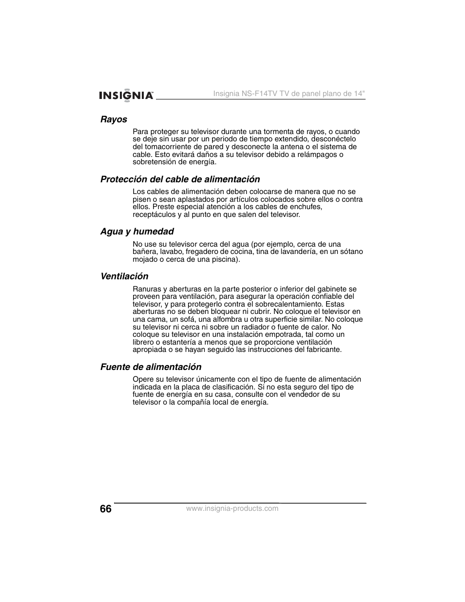 Insignia NS-F14TV User Manual | Page 66 / 94