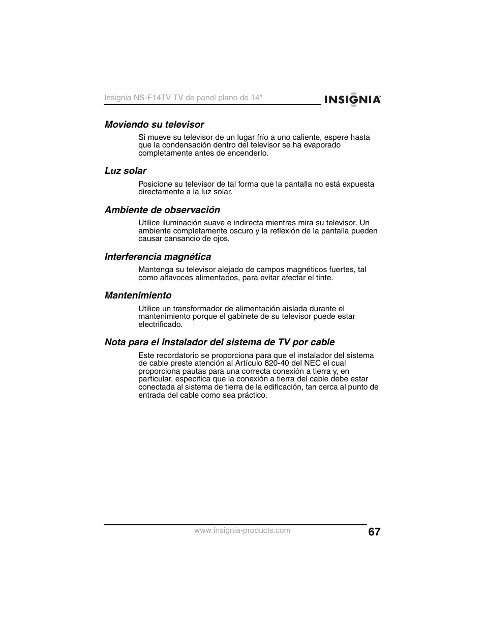 Insignia NS-F14TV User Manual | Page 67 / 94