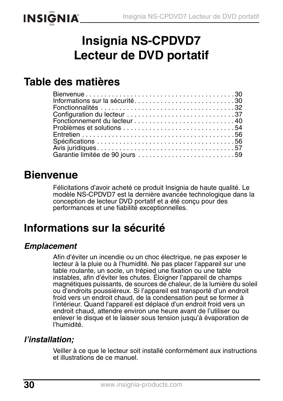 Insignia NS-CPDVD7 User Manual | Page 32 / 96