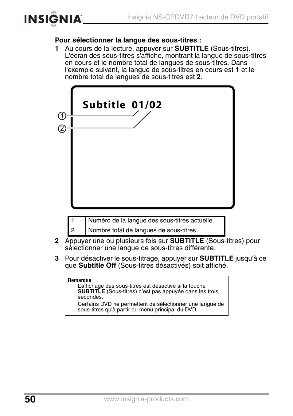 Subtitle 01/02 | Insignia NS-CPDVD7 User Manual | Page 52 / 96