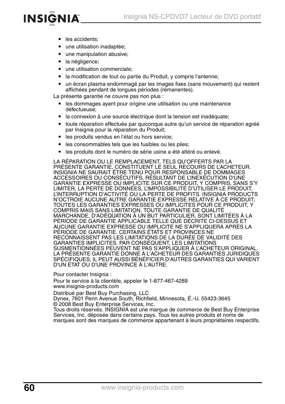 Insignia NS-CPDVD7 User Manual | Page 62 / 96