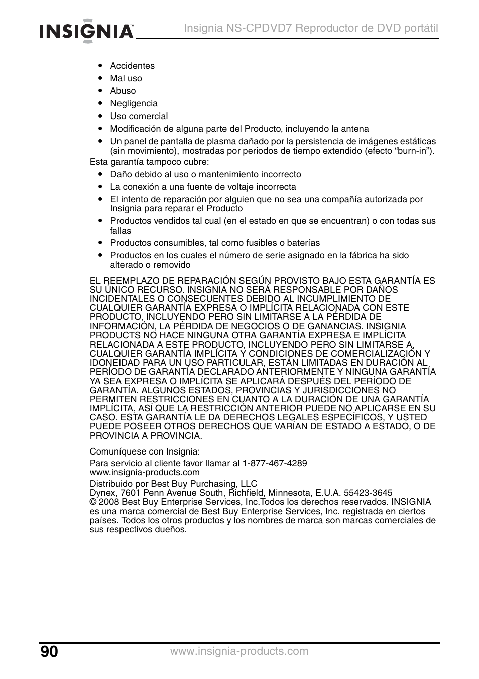 Insignia NS-CPDVD7 User Manual | Page 92 / 96