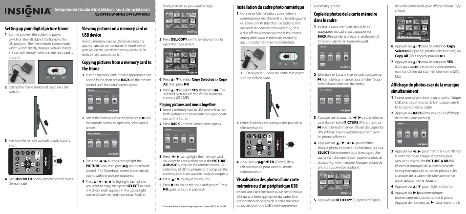 Insignia NS-DPF8WW-09 User Manual | 2 pages