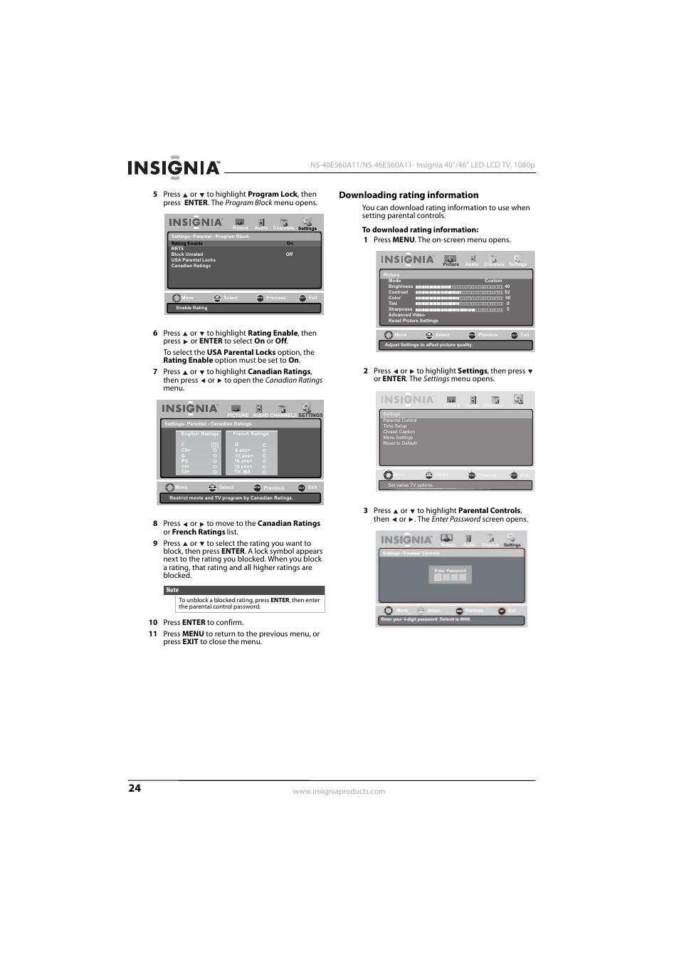 Downloading rating information | Insignia NS-40E560A11 User Manual | Page 28 / 40
