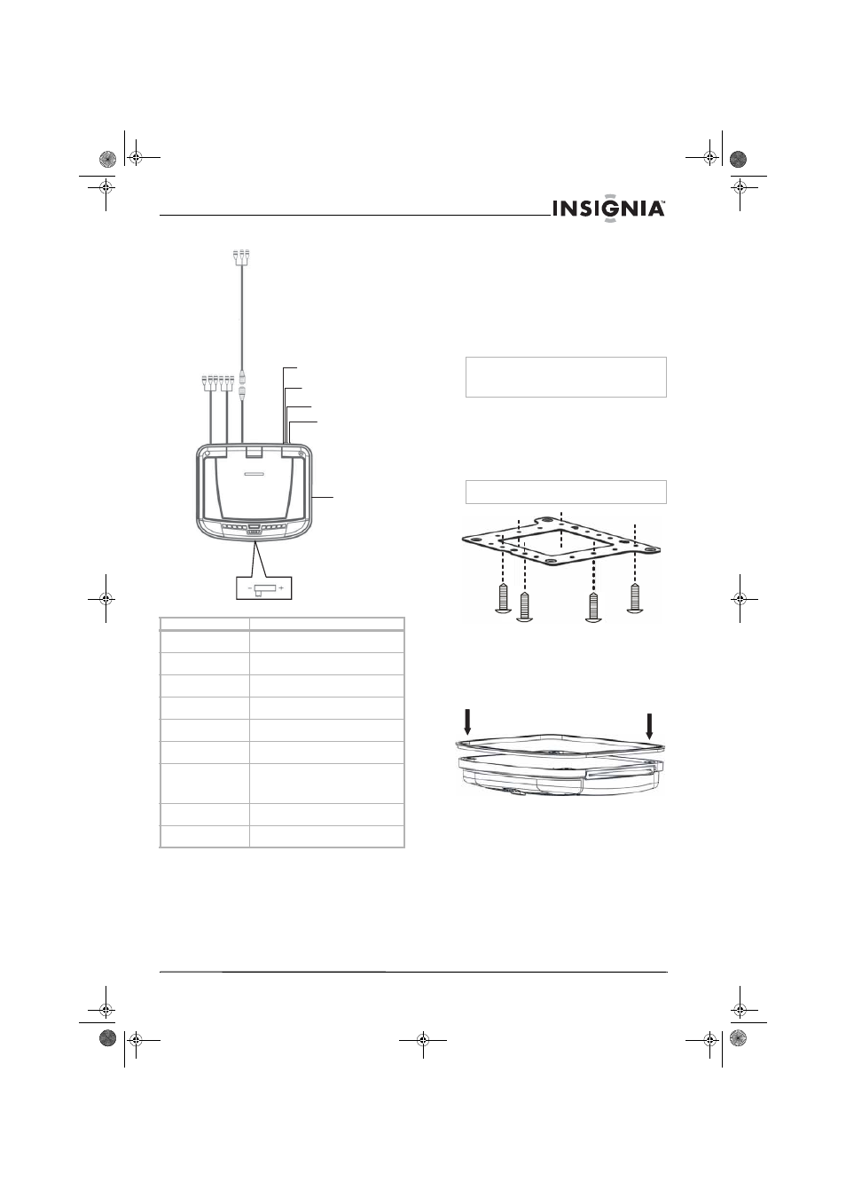 Raccordement des câbles, Pour installer le lecteur | Insignia NS-M10OHD User Manual | Page 17 / 38