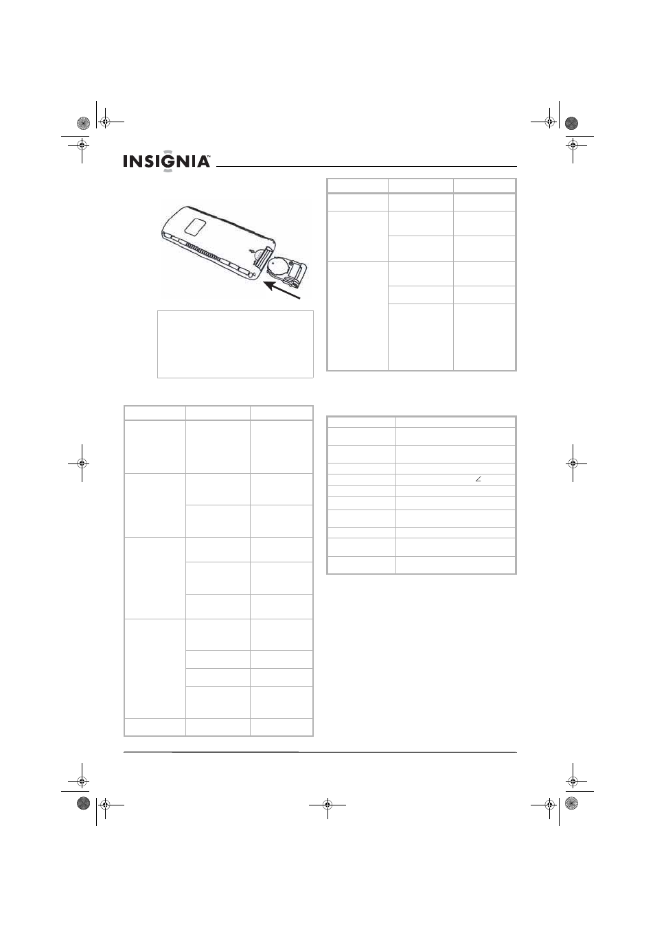 Problèmes et solutions, Spécifications, Informations sur la garantie | Garantie limitée, Problèmes et solutions spécifications | Insignia NS-M10OHD User Manual | Page 24 / 38