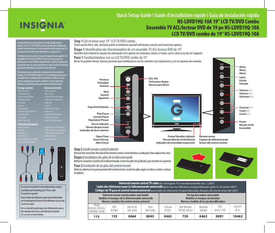 Insignia NS-LDVD19Q-10A User Manual | 2 pages