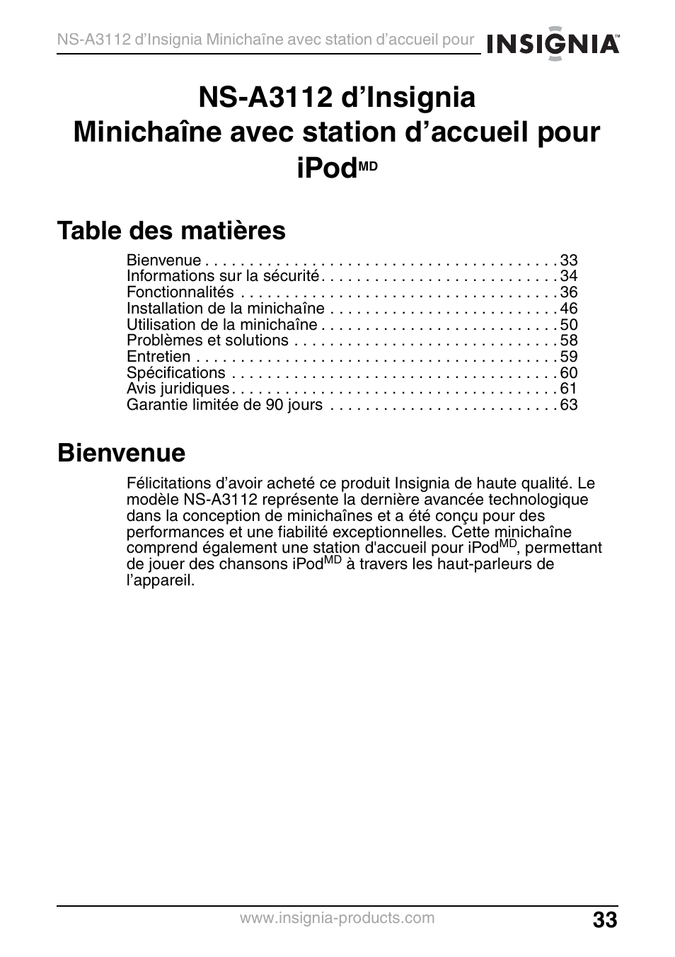 Insignia NS-A3112 User Manual | Page 33 / 100