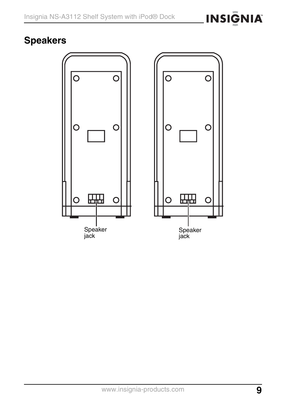 Speakers | Insignia NS-A3112 User Manual | Page 9 / 100