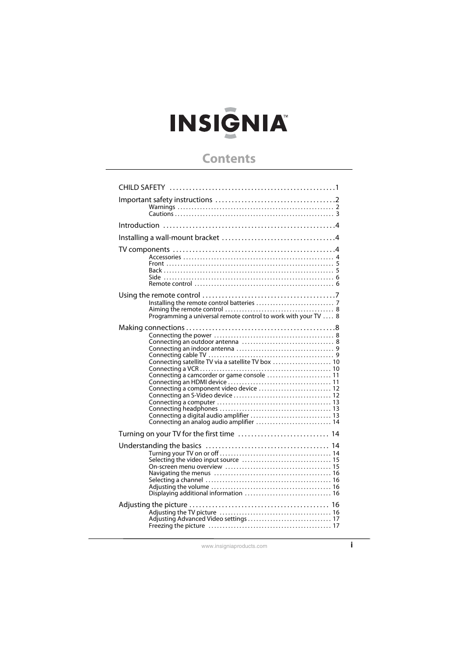 Insignia NS-L47Q09-10A User Manual | Page 3 / 40