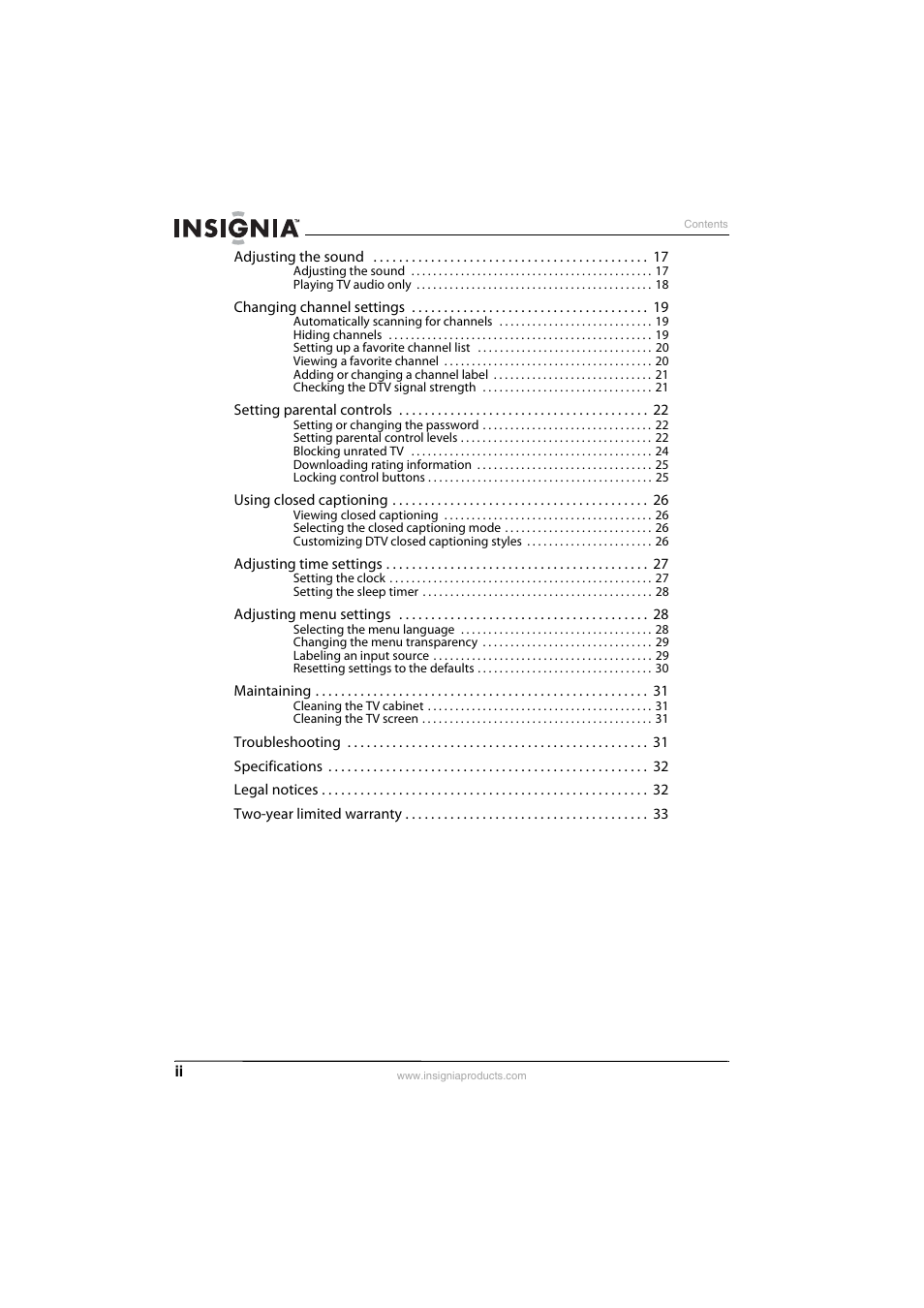 Insignia NS-L47Q09-10A User Manual | Page 4 / 40