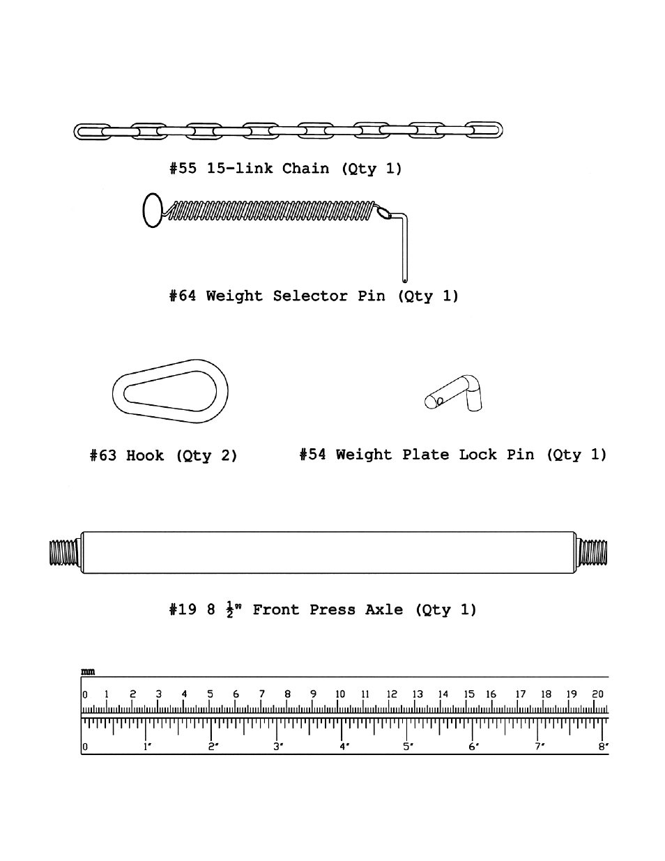 Hardware pack | Impex MWM-1840 User Manual | Page 7 / 29