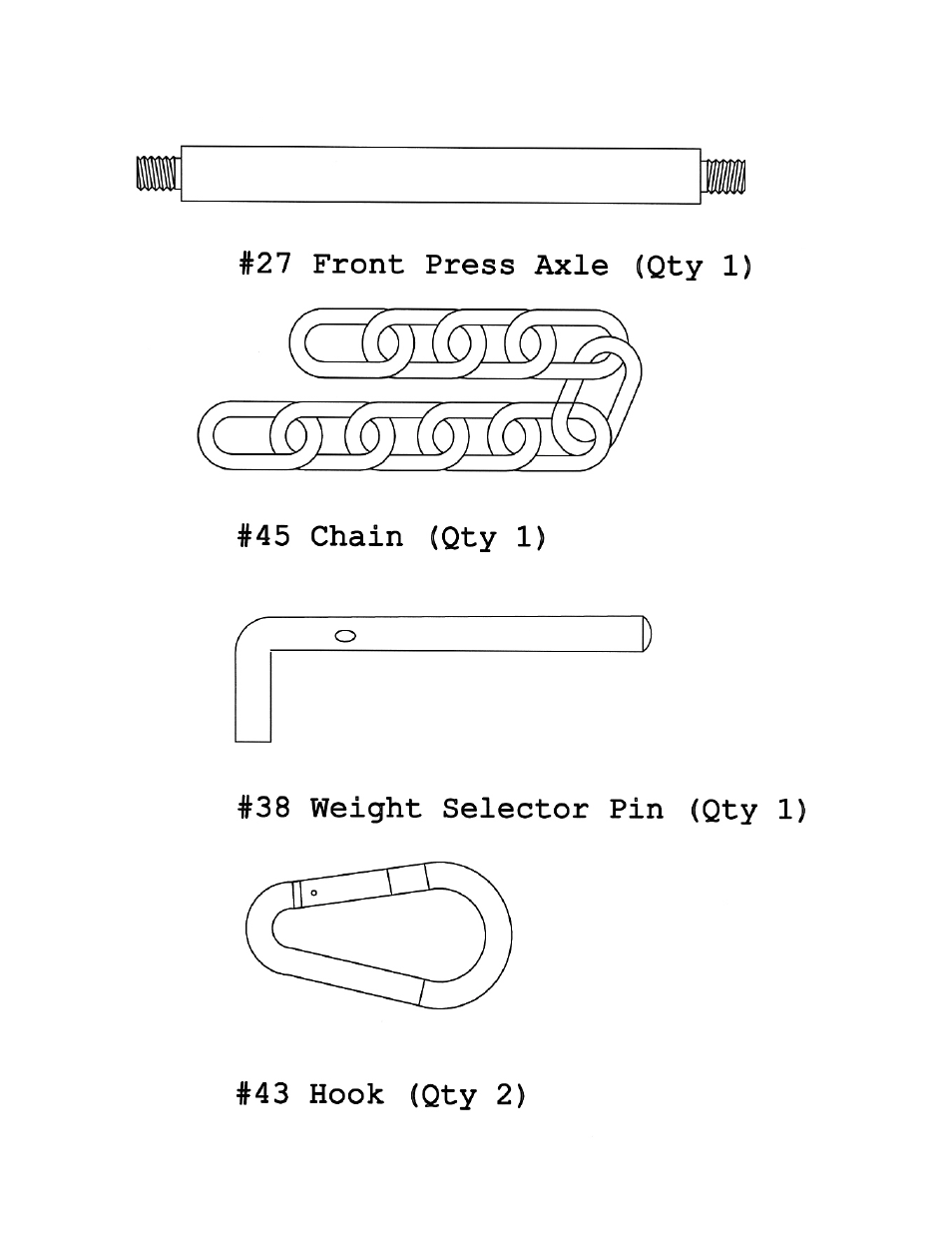 Hardware pack | Impex MWM7150 User Manual | Page 7 / 21