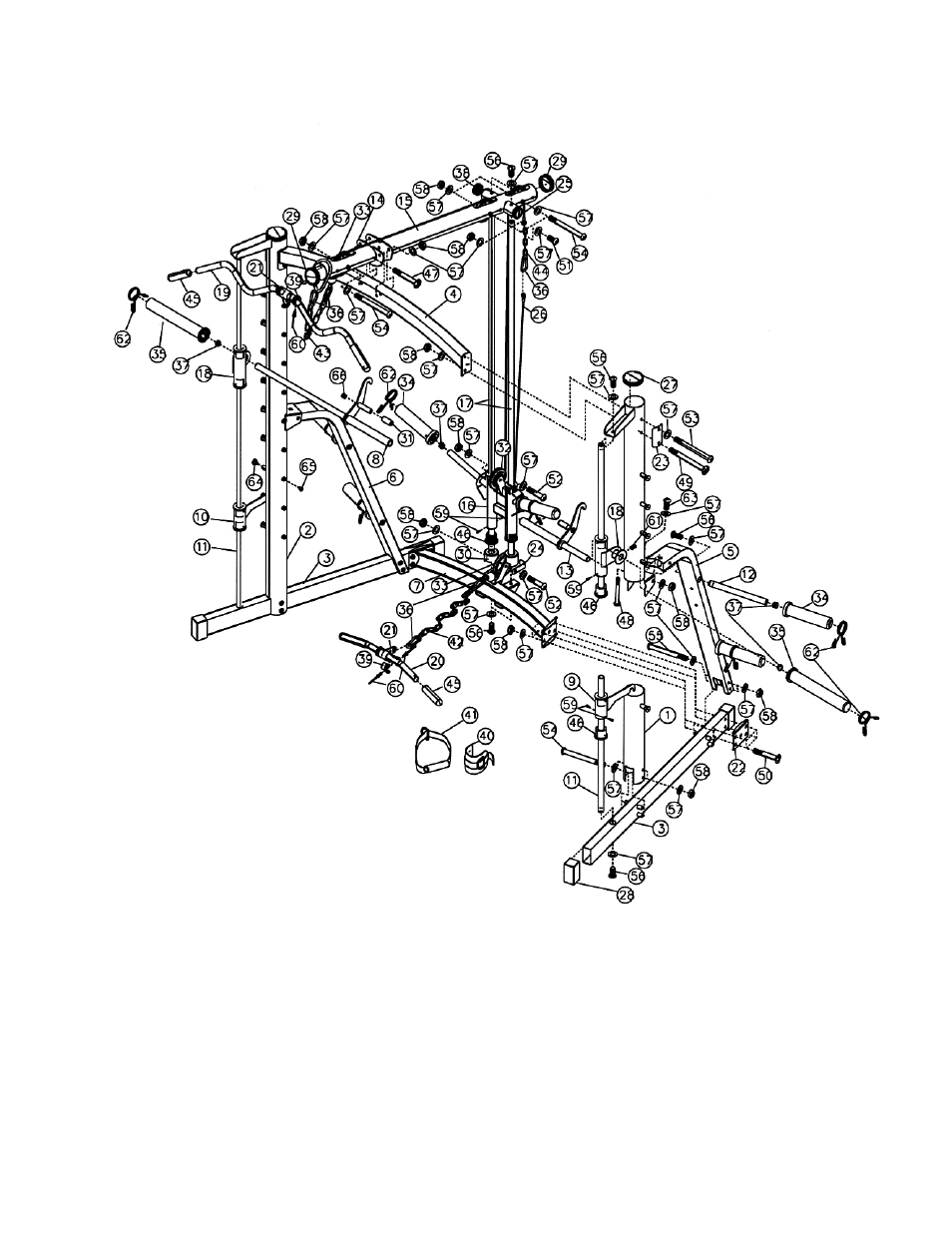 Smith machine exploded diagram | Impex MSS-1280 User Manual | Page 16 / 27