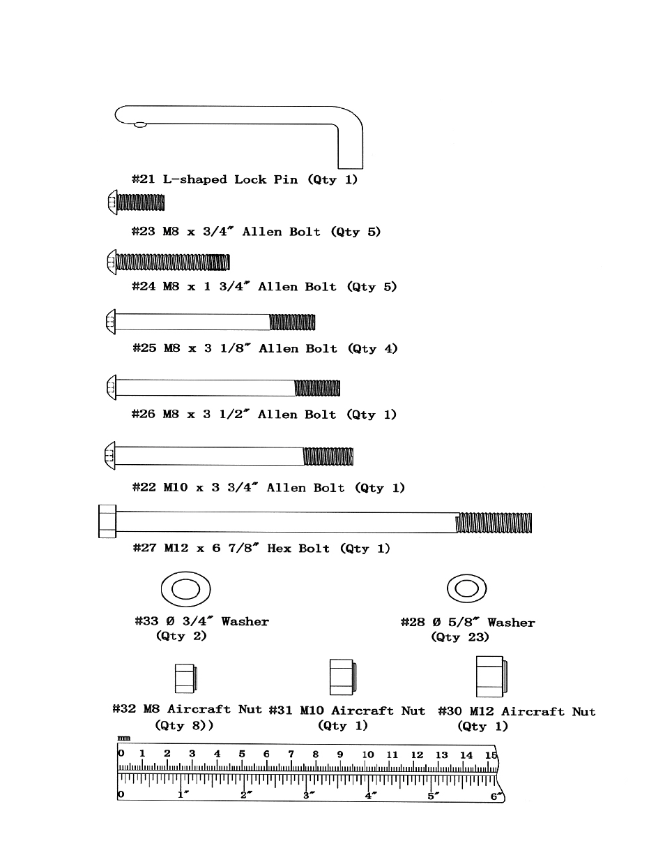 Hardware pack | Impex Gold's Gym WMGG-224 User Manual | Page 5 / 11