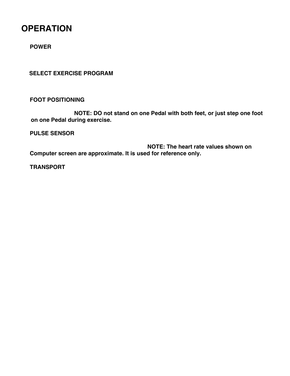 Operation | Impex BF-1201 User Manual | Page 20 / 22