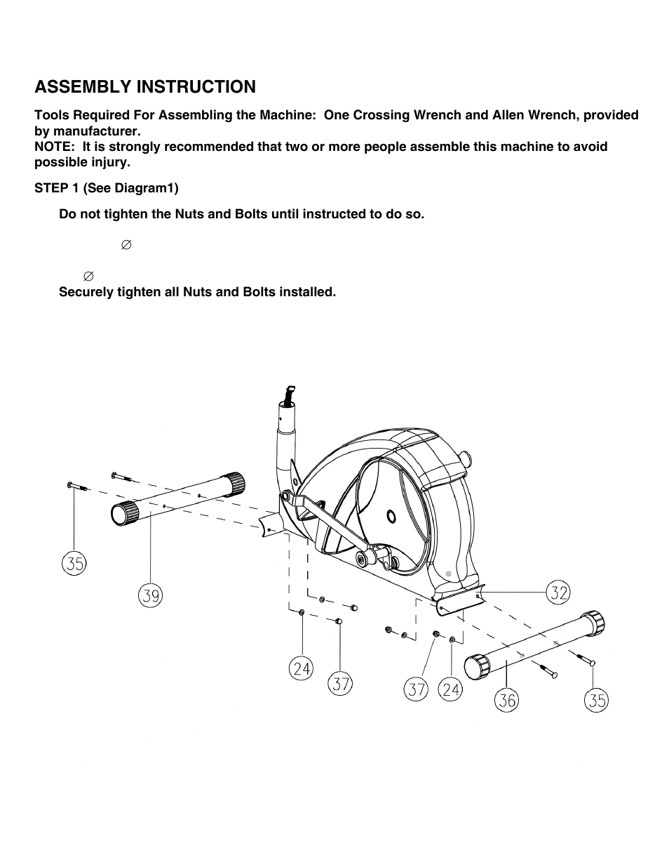 Assembly instruction, Diagram 1 | Impex BF-1201 User Manual | Page 6 / 22