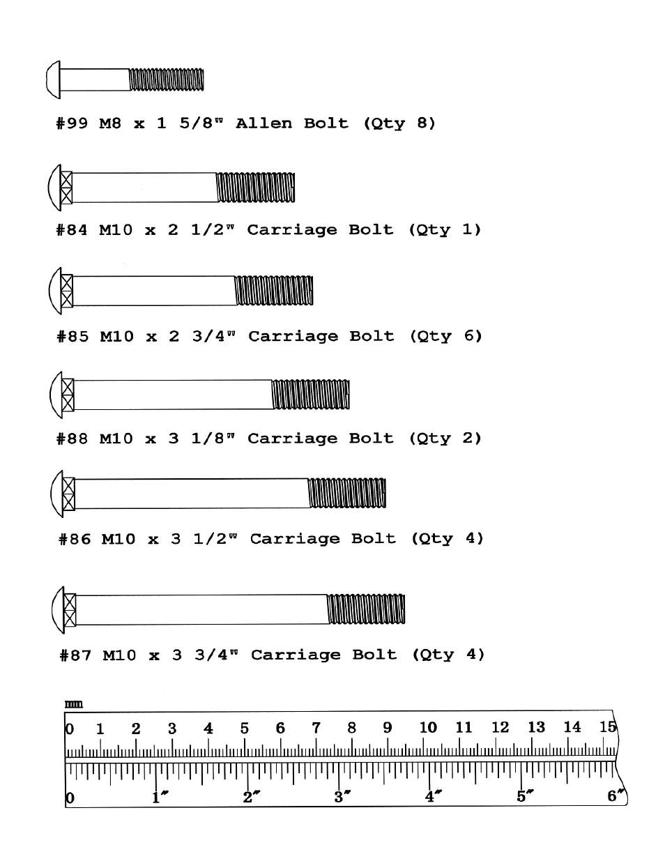 Hardware pack | Impex Olympic Cage User Manual | Page 5 / 24