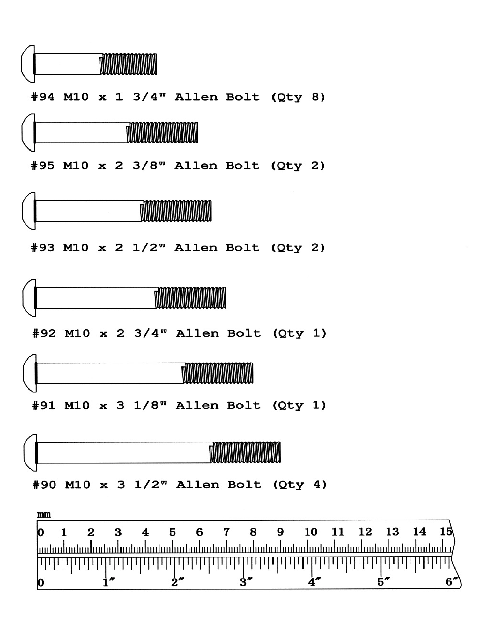 Hardware pack | Impex Olympic Cage User Manual | Page 6 / 24