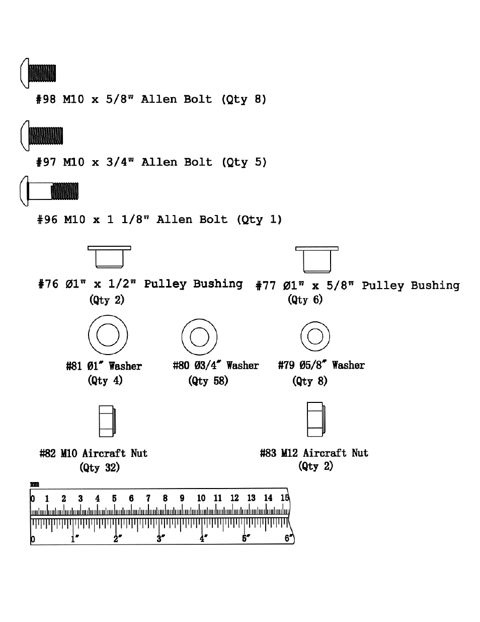 Hardware pack | Impex Olympic Cage User Manual | Page 7 / 24