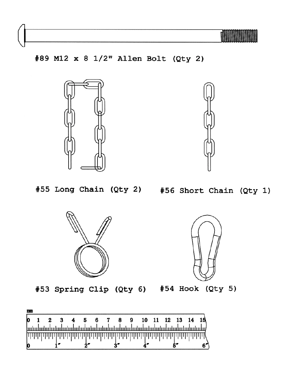 Hardware pack | Impex Olympic Cage User Manual | Page 8 / 24