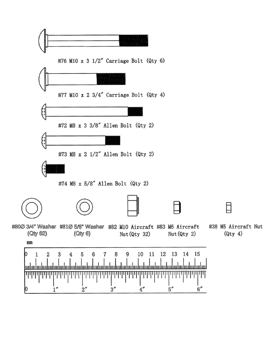 Hardware pack | Impex MWM-1558 User Manual | Page 6 / 20