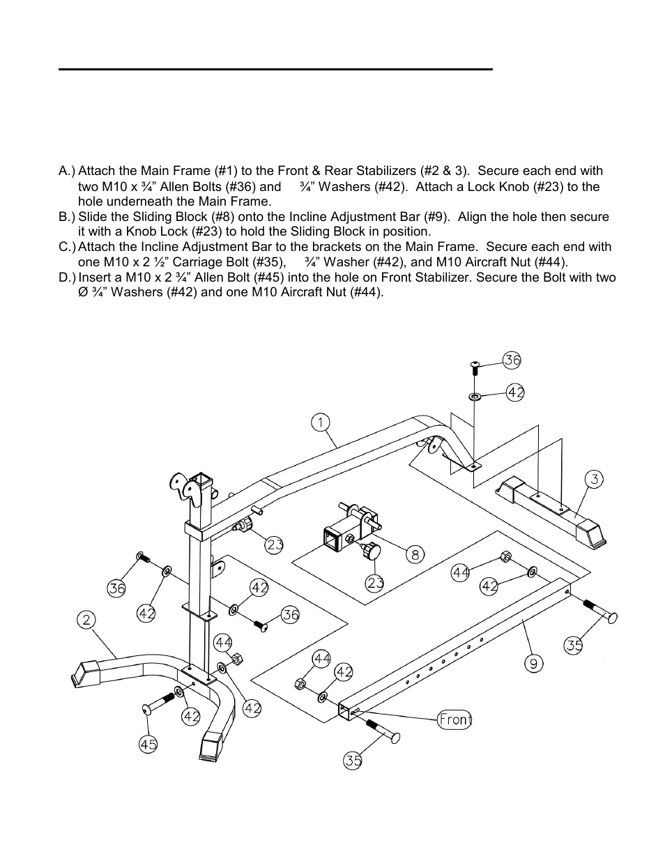 Multi-purpose bench assembly instruction, Diagram 1 | Impex MWB-4360 User Manual | Page 25 / 33