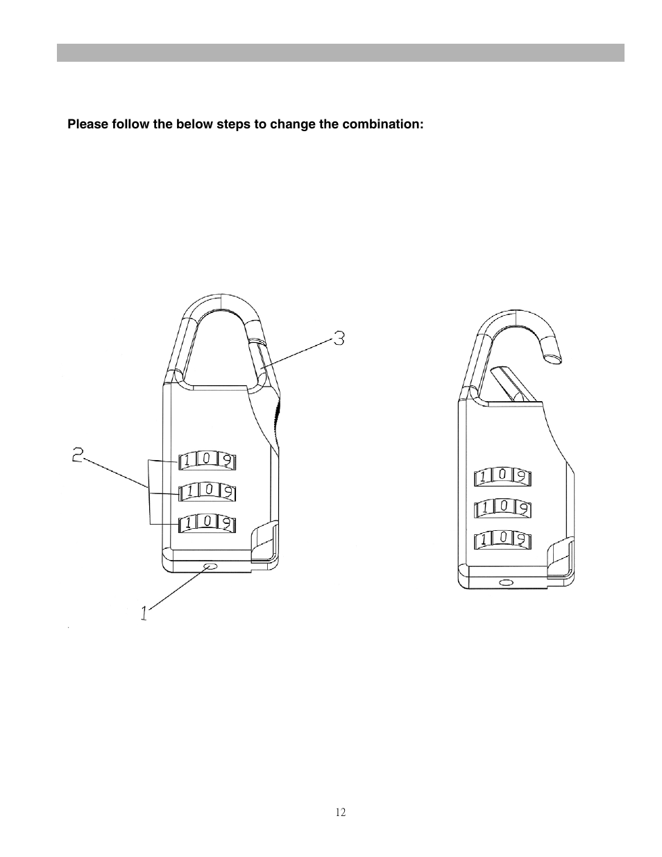 Combination lock set up instruction | Impex MWM-988 User Manual | Page 13 / 15