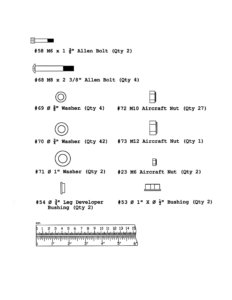 Hardware pack | Impex MWM-1100 User Manual | Page 6 / 23