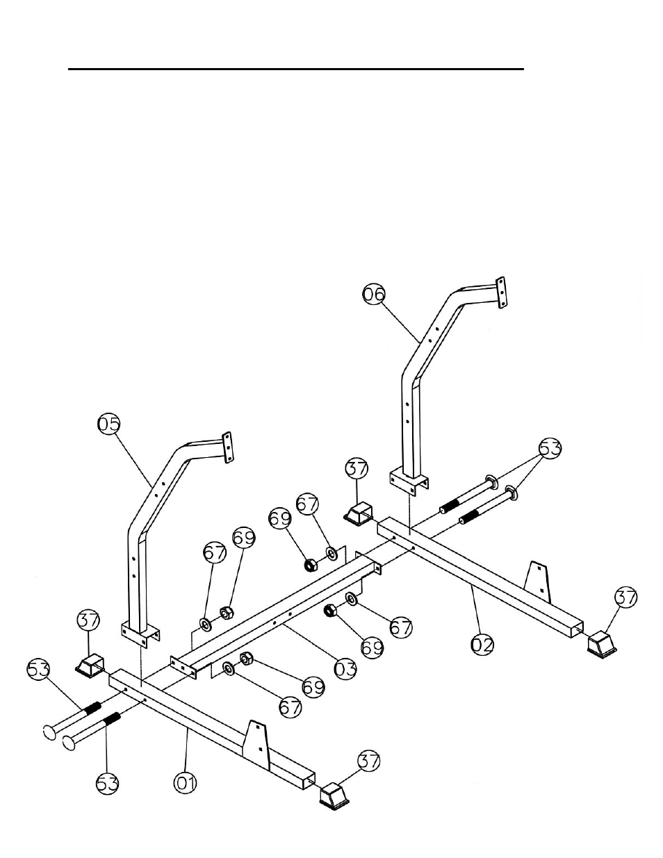 Squat/lat pull machine assembly instruction, Diagram 1 | Impex PWR 8 User Manual | Page 6 / 25