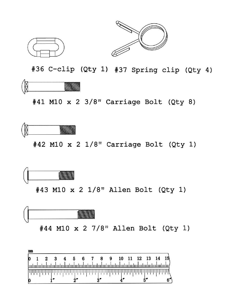 Hardware pack | Impex TSA-499 User Manual | Page 5 / 14