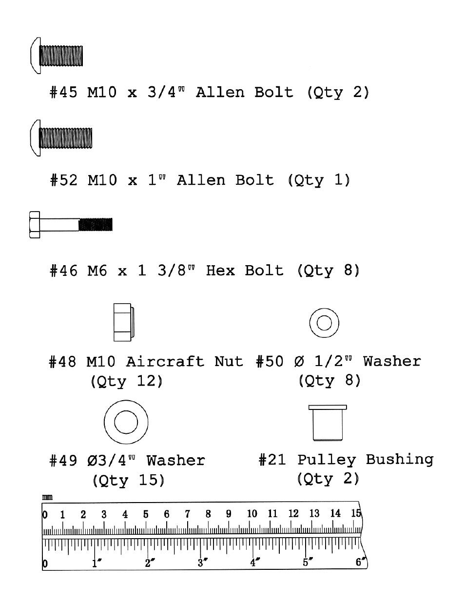 Hardware pack | Impex TSA-499 User Manual | Page 6 / 14