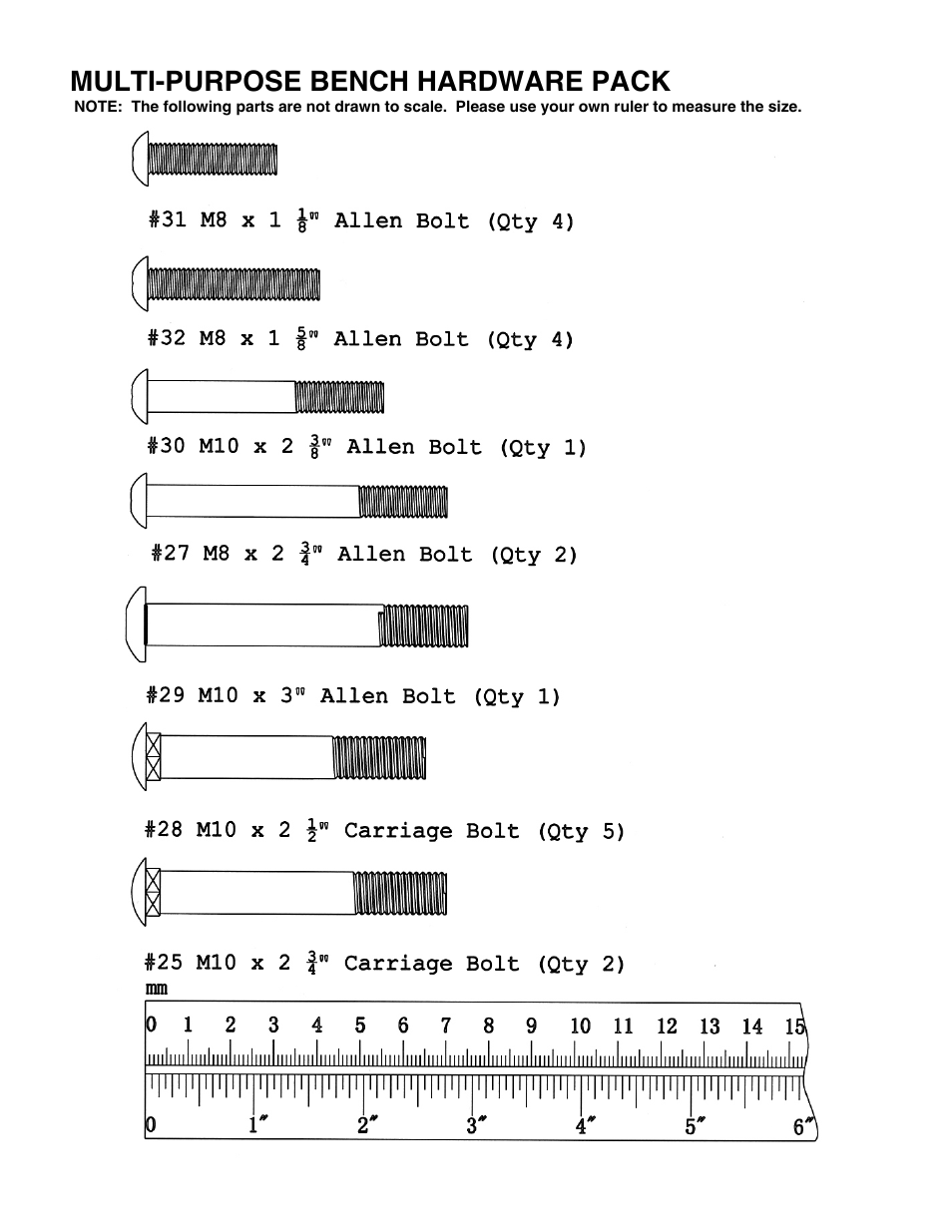 Multi-purpose bench hardware pack | Impex SM-4008 User Manual | Page 29 / 38