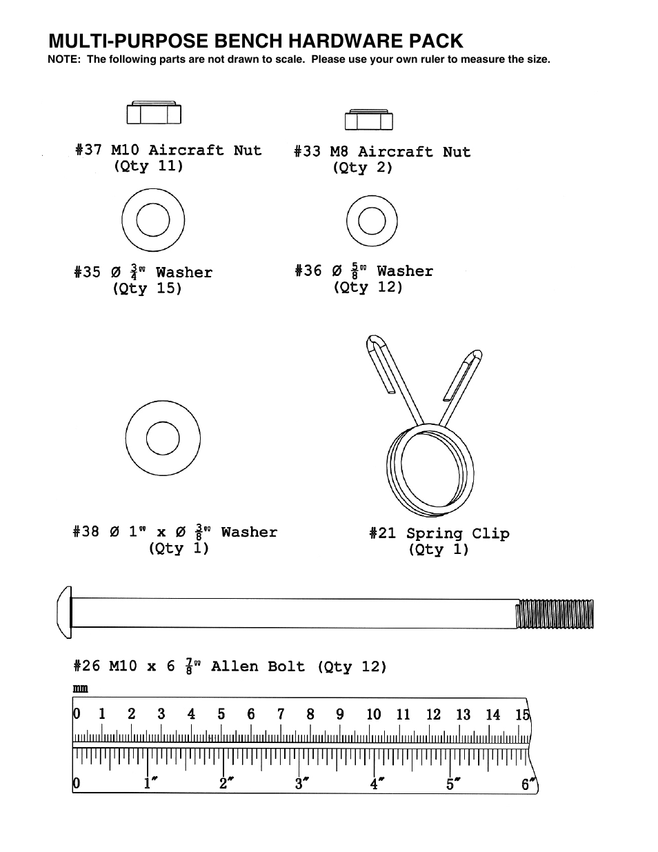 Multi-purpose bench hardware pack | Impex SM-4008 User Manual | Page 30 / 38